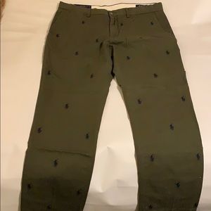 Polo Olive Logo pattern pants